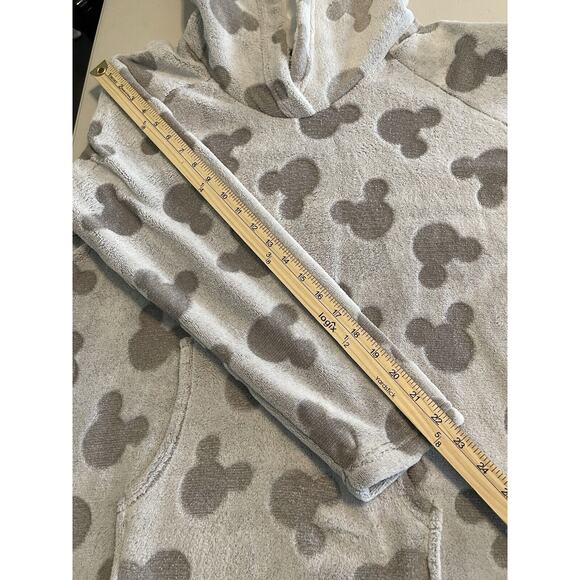 Disney Women's Hoodie Mickey Gray Fleece Lounge Sherpa Dress Sleepwear N EUC - Picture 6 of 9